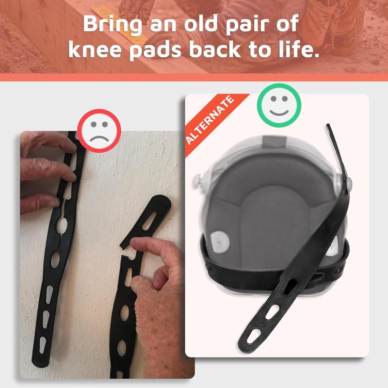 KUNN Rubber Straps for Knee Pads, Replacement Straps for Knee Pads, Set of 4, Black - Image 5